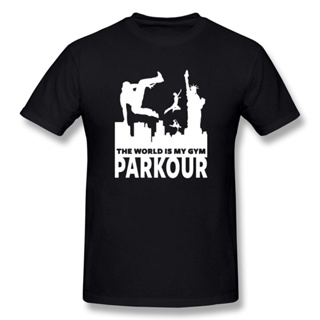 2023NEXเสื้อยืดผ้าฝ้ายพิมพ์ลายขายดี เสื้อยืดแขนสั้นลําลอง พิมพ์ลาย Parkour Freerunning The World สไตล์ฮิปฮอป แฟชั่นสําหร