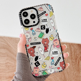 Casetify เคสโทรศัพท์มือถือแบบนิ่ม TPU ใส กันกระแทก ลายหมีบราวน์ สําหรับ iPhone 14 13 12 11 Pro MAX X XS MAX XR