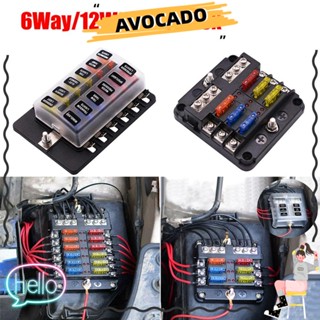 Avocarr ใบมีด 12V 32V 4/6/12 ทิศทาง ประเภทฟิวส์บล็อกฟิวส์ตัวยึดรถยนต์ทางทะเล แถบบรรจบกัน ชุดรถยนต์