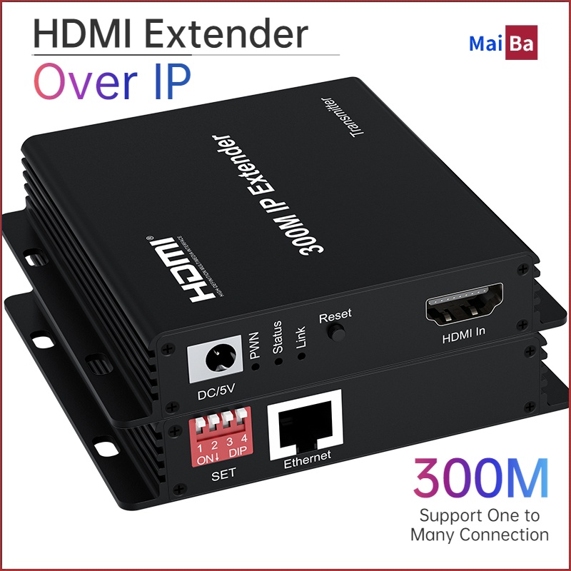 MYPIN HDMI Extender Over Cat6 Cable - 1080p Up To 190ft, Supports 3D & IR Remote, Plug & Play