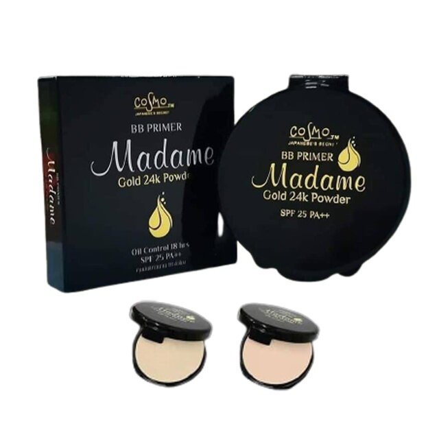 แป้งMadame Cosmo BB PRIMER Gold 24K Powder Oil Control 18 hrs SPF 25 ...