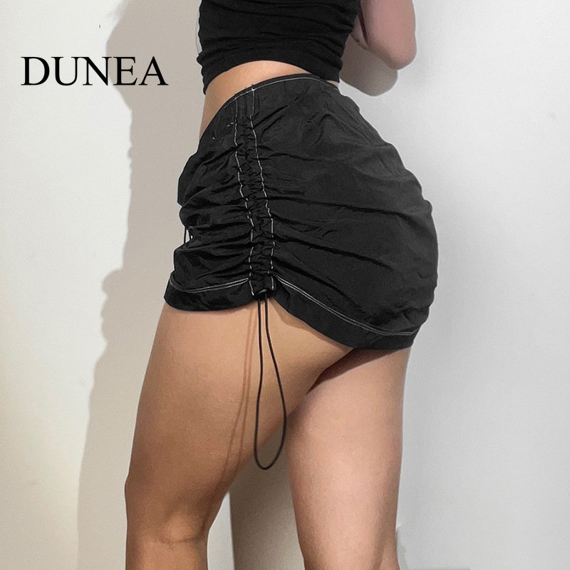 dunea-กระโปรงเอวสูง-รัดรูป-แบบผูกเชือก-แฟชั่นสําหรับผู้หญิง
