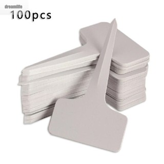 【DREAMLIFE】100*White Plastic Tags Label Symbol Flower Plant Labels Bonsai Mark Garden Tool