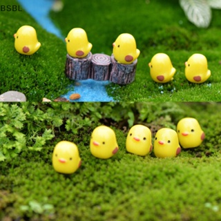 Bsbl ฟิกเกอร์ไก่จิ๋ว สีเหลือง สําหรับตกแต่งบ้านตุ๊กตา สวนจิ๋ว DIY 5 ชิ้น