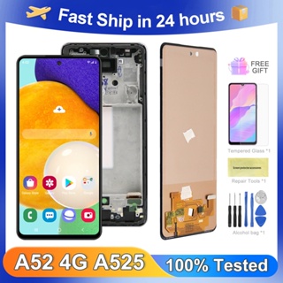 อะไหล่หน้าจอสัมผัสดิจิทัล LCD A525 100% สําหรับ Samsung Galaxy A52 4G A525 SM-A525F SM-A525F/DS