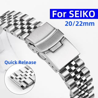 สายนาฬิกาข้อมือ สายสแตนเลส แบบปลดเร็ว สไตล์คลาสสิก สําหรับ Seiko SKX009 SKX007 18 มม. 19 มม. 20 มม. 21 มม. 22 มม. 24 มม.