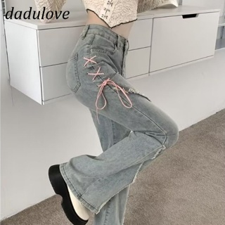 DaDulove💕 New American Ins Retro Washed Jeans WOMENS Niche High Waist Micro Flared Pants Large Size Trousers