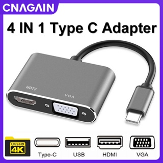 Cnagain อะแดปเตอร์ USB C เป็น HDMI VGA Type C เป็น VGA Thunderbolt 3 สําหรับมอนิเตอร์คู่ OTG MacBook Air Pro iPad Pro Nintendo Surface Go Pro