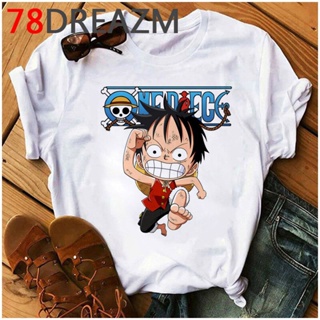 New👕Cute One Piece Japan Anime T Shirt Women Grunge Kawaii Cartoon Tshirt 2022 Hip Hop Luffy Zoro Graphic T-shirts ed13