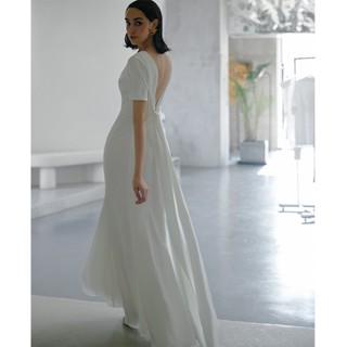 Ylff- ชุดเดรสยาว สีขาว หรูหรา สําหรับเจ้าสาว Ff415