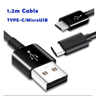 สายชาร์จ microUSB Type-C 1.2 เมตร สําหรับ Samsung Android โทรศัพท์มือถือ microUSB USB-C