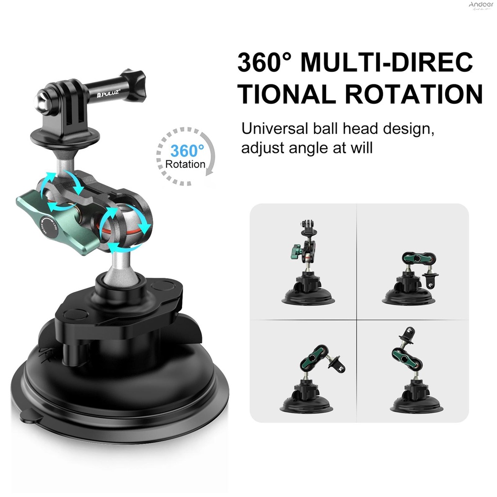 puluz-pu848-suction-cup-mount-for-phone-suction-camera-mount-dual-360-rotatable-ballheads-with-phone-holder-sports-camera-mounting-adapter-replacement-for-11-10-9-8-iph