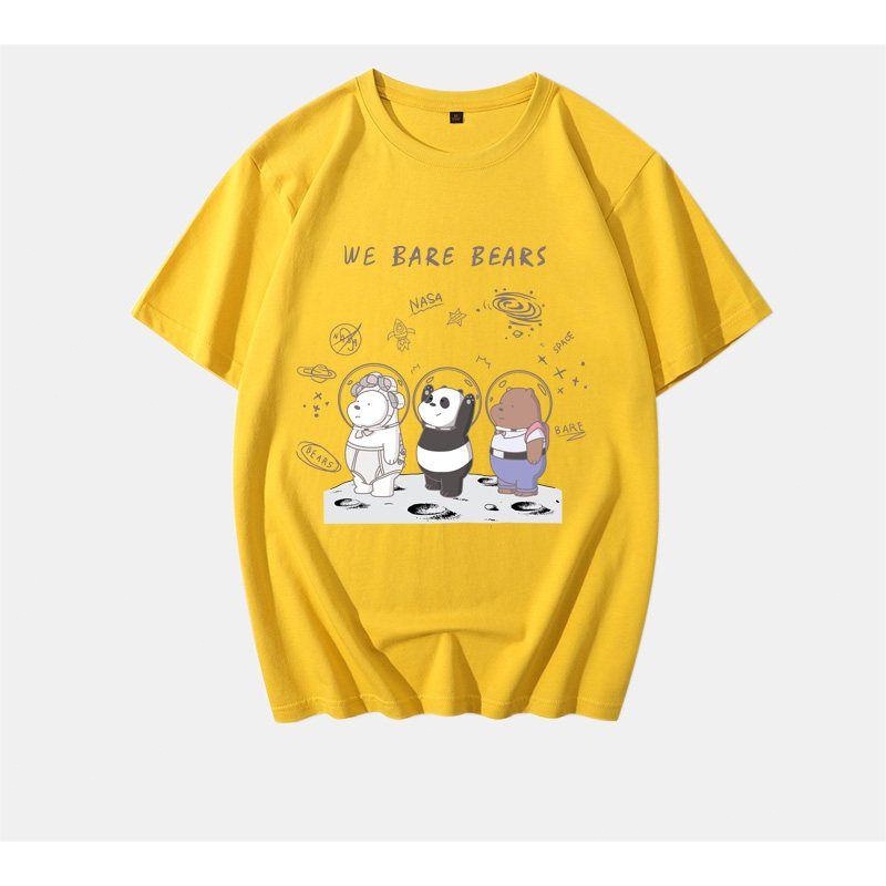 ราคาถูก-สินค้าลิขสิทธิ์มั่นใจ-เสื้อยืด-we-bare-bears-x-nasa-ร่วมกันฝึกอวกาศ-ลายการ์ตูนน่ารัก-แขนสั้น-เสื้อคู่