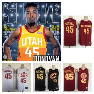 Cleveland Cavaliers #45 Donovan Mitchell เสื้อสเวตเตอร์ของเสื้อบาสเก็ตบอล NBA Jersey