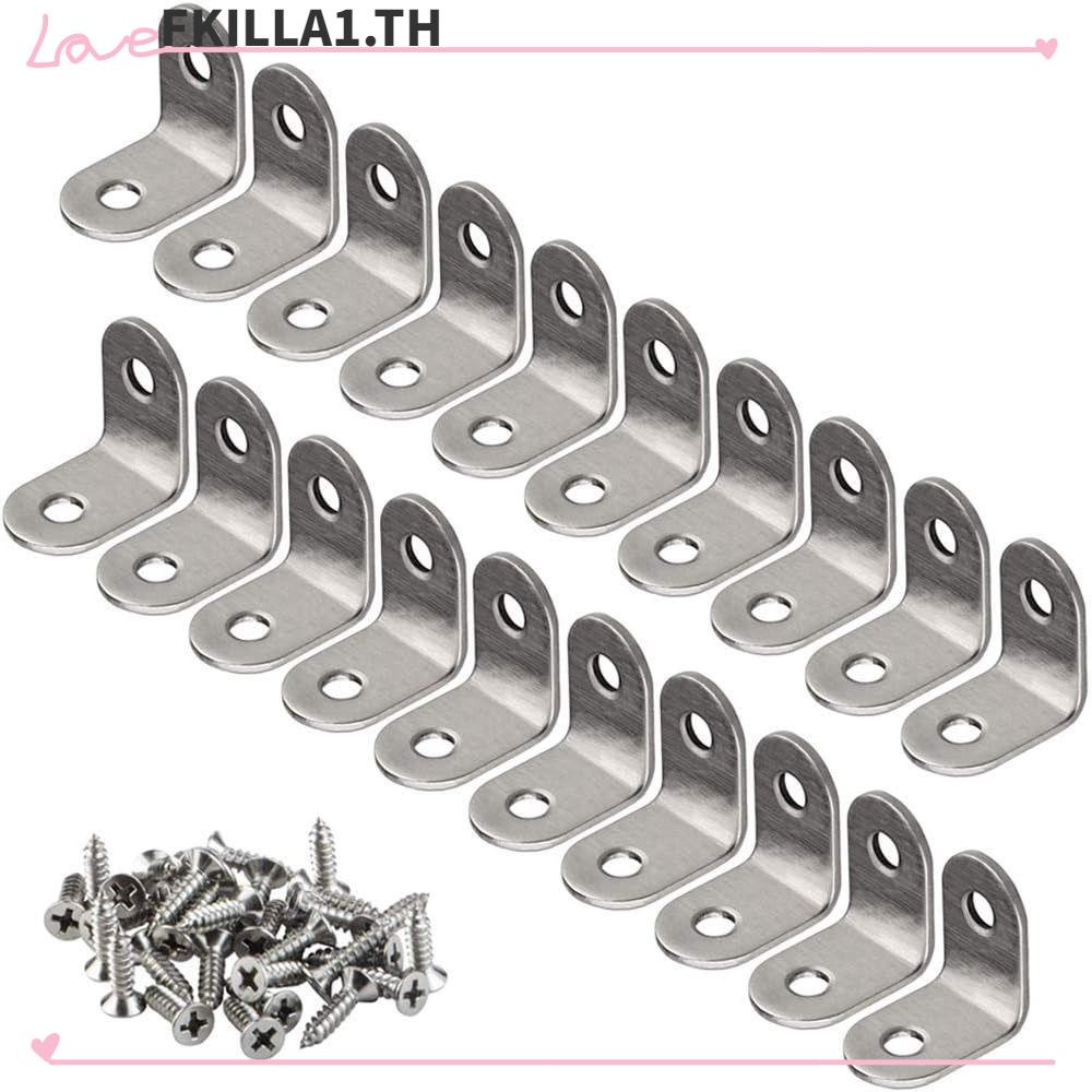 faccfki-ตัวยึดมุม-รูปตัว-l-1-x-1-นิ้ว-25-มม-x-25-มม-20-ชิ้น-สกรูสเตนเลส-90-องศา-40-ชิ้น