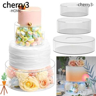 Cherry3 กล่องอะคริลิคใส ขอบเรียบ สําหรับวางเค้กแต่งงาน DIY