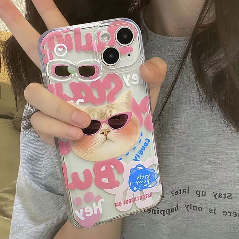 sunglasses-cat-phone-case-for-iphone-13-11-soft-case-ins-style-xr-apple-14promax-transparent-xs-all-inclusive-8p