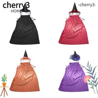 Cherry3 ผ้าคลุมแม่มด แต่งลูกไม้ สีพื้น สําหรับแต่งคอสเพลย์ ปาร์ตี้ฮาโลวีน