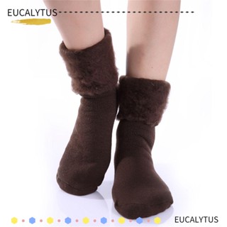 Eutus ถุงเท้ากันความร้อน พื้นหนาพิเศษ ให้ความอบอุ่น สําหรับผู้ชาย ผู้หญิง