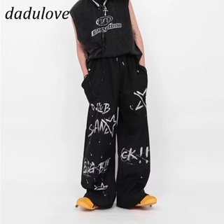 DaDulove💕 New American Ins High Street Hip-hop Letter Casual Pants Niche High Waist Wide Leg Pants Trousers