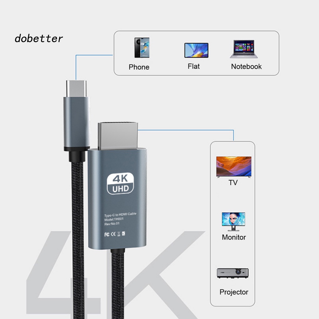 lt-dobetter-gt-สายเคเบิลแปลง-type-c-เป็น-hdmi-ความเร็วสูง-4k-สําหรับบ้าน