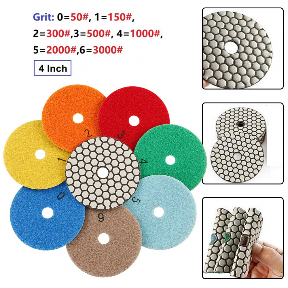⚡NEW 8⚡Diamond Diamond Dry Polishing Pad 4 Inch Ceramic Tiles For Granite Marble Shopee Thailand