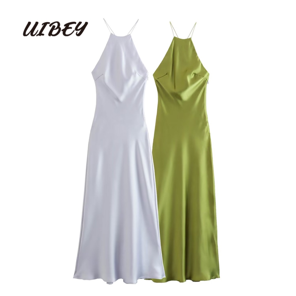 uibey-ชุดเดรสแฟชั่น-เปิดหลัง-สีพื้น-6438