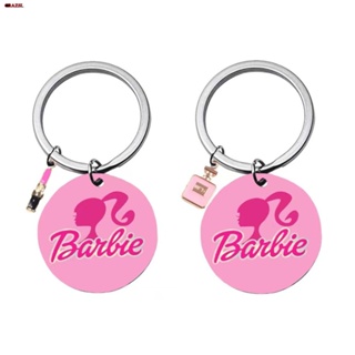 【Princess Barbie】พวงกุญแจสเตนเลส จี้ลิปสติก น้ําหอม สีชมพู สําหรับห้อยกระเป๋าเป้สะพายหลัง