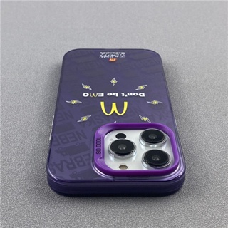 Double-Layer Film M Memory McDonalds Hamburger Phone Case For Iphone 13promax 14 Purple Phone Case 11 Drop-Resistant 12