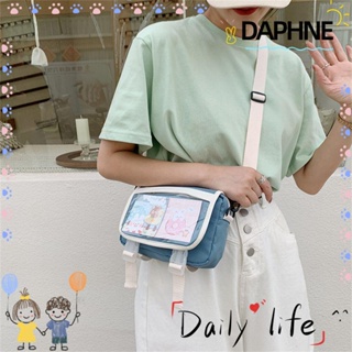 Daphne กระเป๋าสตางค์ ผ้าแคนวาส แบบใส น่ารัก ใส่โทรศัพท์ได้ สําหรับนักเรียนหญิง