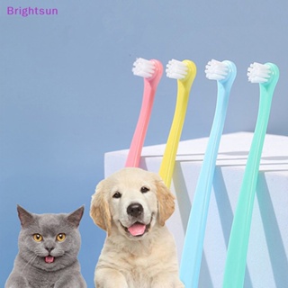 Brightsun แปรงสีฟันทําความสะอาดฟัน ขนาดเล็ก สําหรับสัตว์เลี้ยง สุนัข แมว