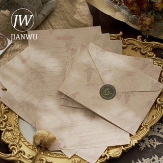 Jianwu ชุดเครื่องเขียน ซองจดหมาย ลายตัวอักษร จากอดีต สไตล์วินเทจ DIY สําหรับตกแต่ง