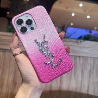 เคส iphone 11 เคสโทรศัพท์มือถือ ลายหนังจระเข้ ไล่โทนสี สีขาว สีทอง สําหรับ iPhone 14 14 promax 13 promax 13 12 11