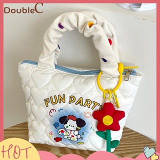 【Double C 】✿   กระเป๋าถือลําลอง แบบนิ่ม แต่งซิป ลายการ์ตูนสุนัขเบนโตะ เหมาะกับใส่กลางแจ้ง สําหรับสตรี