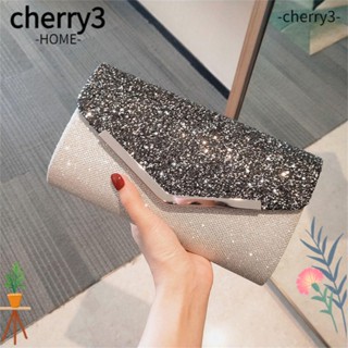 Cherry3 กระเป๋าคลัทช์ ประดับลูกปัด พลอยเทียม ทรงไข่