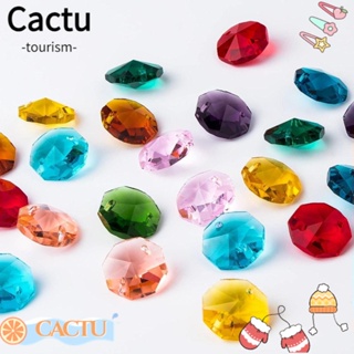 Cactu จี้ลูกบอลแก้วคริสตัล หลากสี 14 มม. สําหรับแขวนโคมไฟ แฮนด์เมด DIY