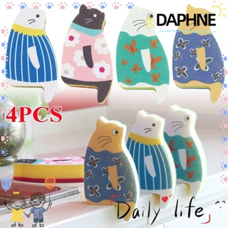 Daphne ฟองน้ําล้างจาน ลายการ์ตูนอุ้งเท้าแมว 4 ชิ้น