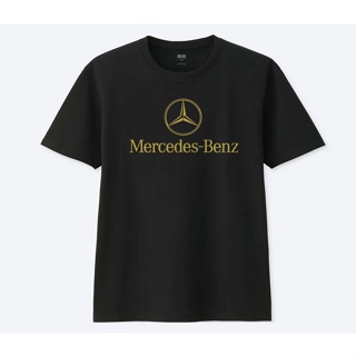 เสื้อยืดผ้าฝ้ายพิมพ์ลายขายดี BENZ MERCEDES GOLD EDITION T SHIRT  เสื้อยืด คอกลม รถยนต์ สีทอง SIZE M -3XL