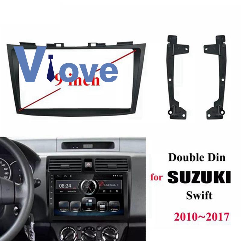 กรอบแผงเครื่องเล่น-dvd-gps-วิทยุ-พลาสติก-2-din-9-นิ้ว-สําหรับ-suzuki-swift-2010-2017