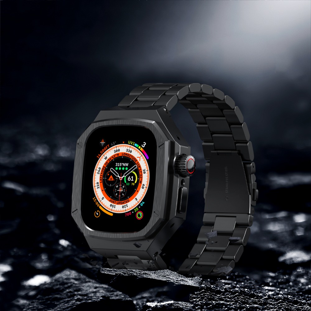 การปรับเปลี่ยนหรูหรา Mod Kit กรอบโลหะสายคล้องและกรณีสําหรับ Apple Watch ...