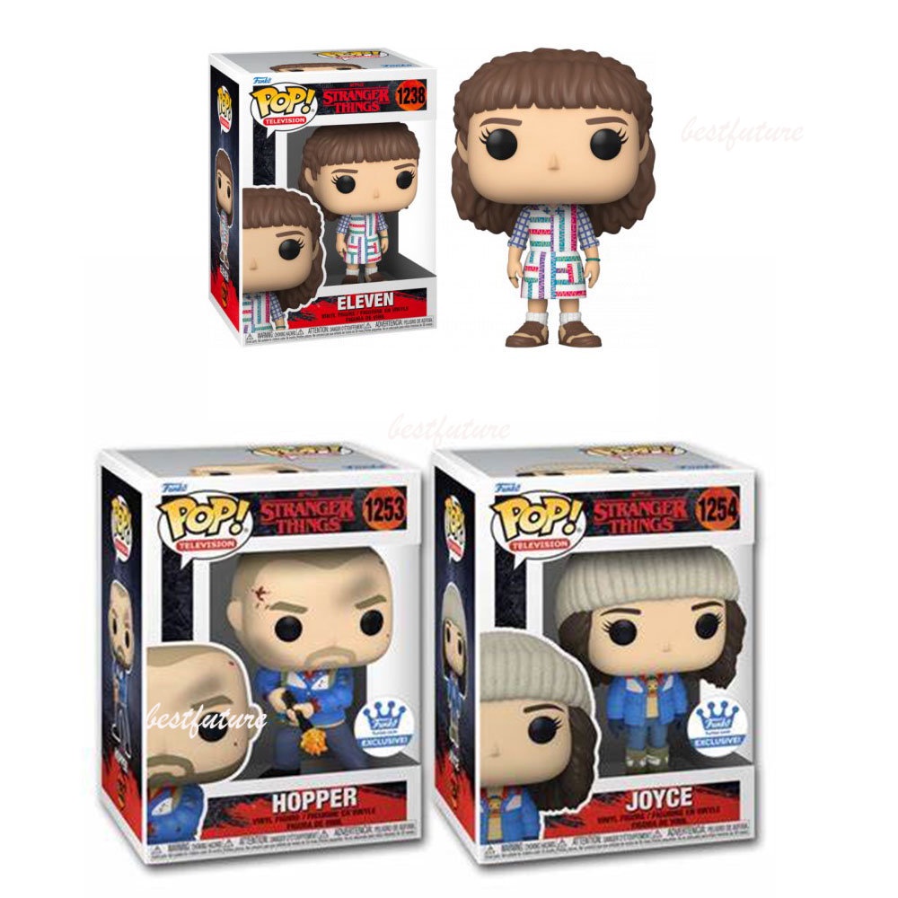 ตุ๊กตาฟิกเกอร์-funko-pop-stranger-things-hopper-1253-joyce-1254-eleven-1238-ของเล่นสําหรับเด็ก