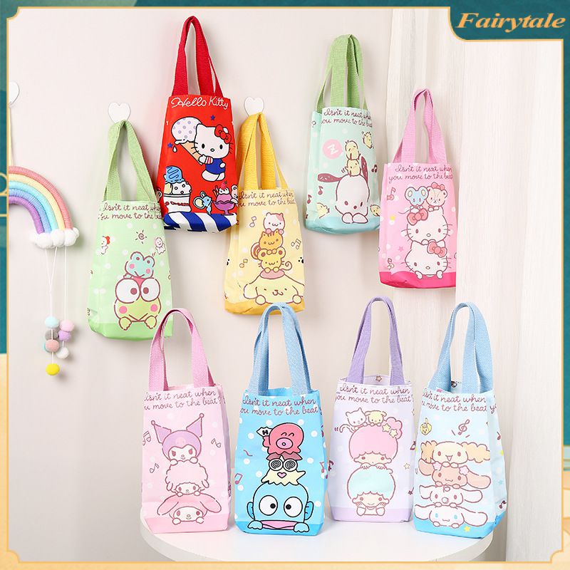 sanrio-กระเป๋าผ้าแคนวาส-ลายการ์ตูน-merle-pudding-สําหรับใส่แก้วน้ํา-ร่ม