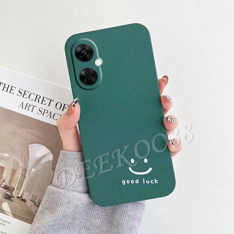 เคสโทรศัพท์มือถือแบบนิ่ม-ผิวด้าน-กันกระแทก-ลายหน้ายิ้ม-สีพื้น-สําหรับ-oneplus-nord-ce-3-2-lite-2t-11-5g