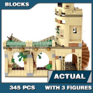 345 ชิ้น Harry Potter โลกวิญญาณที่มีเวทมนต์ของแฮร์รี่ พอตเตอร์ สนามโรงเรียนฮอกวอตส์ การช่วยเหลือของซิริอุส ตึกโรงเรียนและคุก 6066 ของเล่นบล็อกสร้างแบบเข้ากันได้กับโมเดล 76401