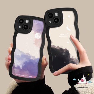 เคสโทรศัพท์มือถือ ลายดวงจันทร์ และดวงดาว สําหรับ Oppo A17K A3s A12 A57 A17 A16 A54 A15 A5s A58 A16K A53 A7 A76 A74 A1k Reno 8T 8 7Z 6 8Z A77s A9 A5 A55 A16s A78 A96 A52 A95 A77 เคสขอบ