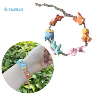 Autu สร้อยข้อมือเรซิ่น ลายการ์ตูนสัตว์น่ารัก สีแคนดี้ แฮนด์เมด เครื่องประดับ สําหรับผู้หญิง วันเกิด