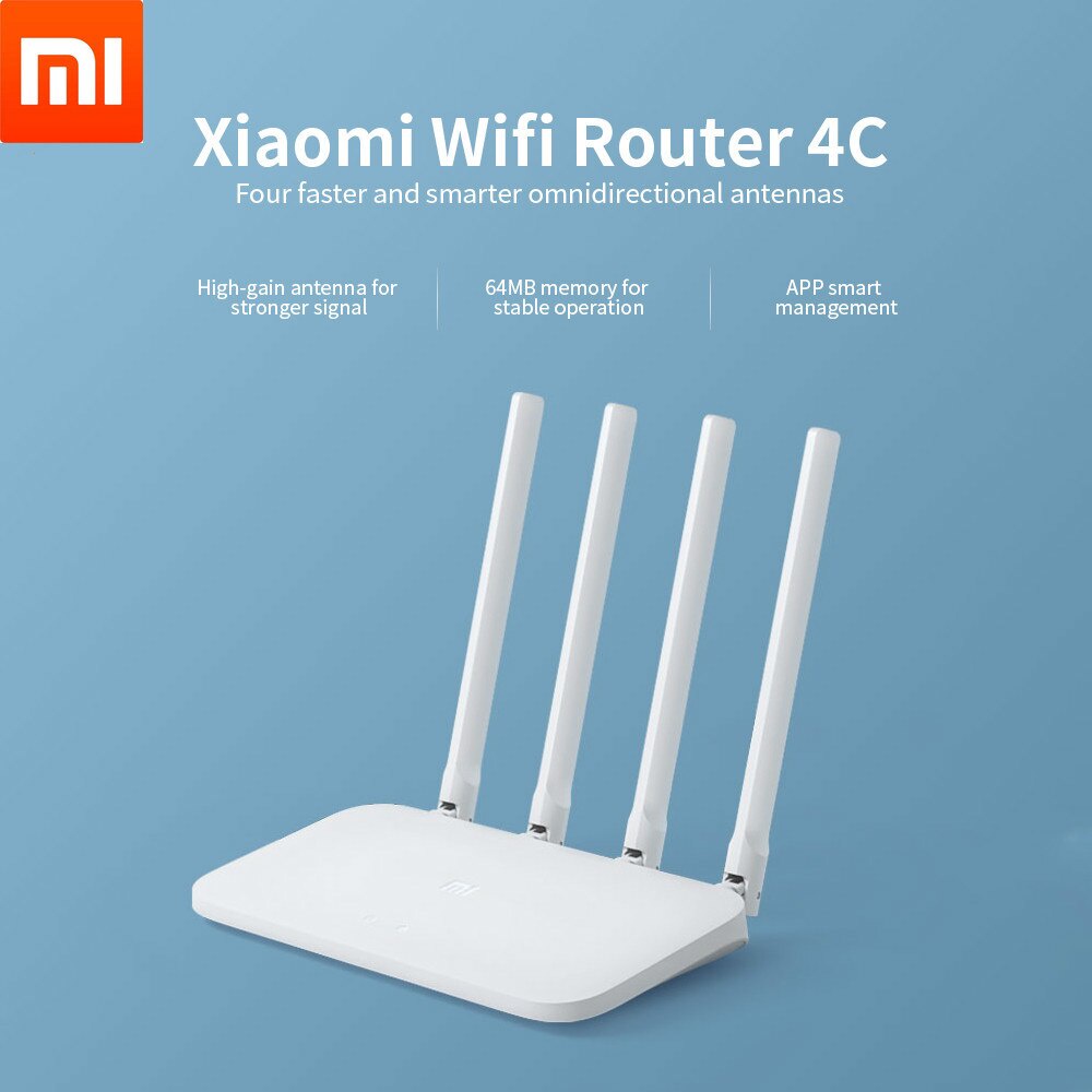 เราเตอร์ไร้สาย Xiaomi Mi Router 4C R4CM Wifi 300Mbps 4 เสาอากาศ ...