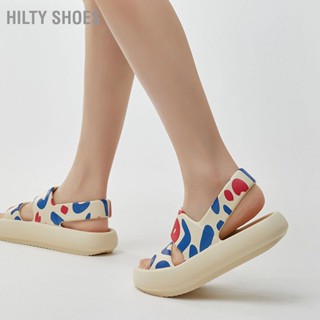  HILTY SHOES 4 ซม. ผู้หญิงแพลตฟอร์มรองเท้าแตะนุ่มแต่เพียงผู้เดียวเพิ่มความสูงป้องกันการลื่นรองเท้าแตะ