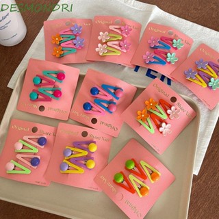 Desmondri ชุดกิ๊บติดผม พลาสติก ลายดอกไม้น่ารัก สีแคนดี้ ของขวัญ สําหรับเด็กผู้หญิง 4 ชิ้น/ชุด