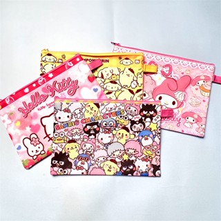 ถุงกระดาษ ผ้าออกซ์ฟอร์ด ลายการ์ตูน Sanrio ขนาด A5 มีซิป สําหรับนักเรียน